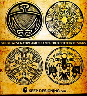 native american pottery design vector art